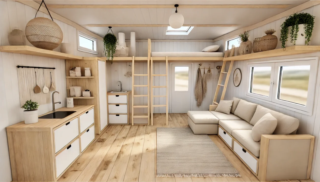 hoe je kleine ruimtes inricht in een tiny house, tuinstudio of container