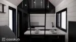 Plan intérieur d'une tiny house de 17 m2 - vue intérieur de la cuisine