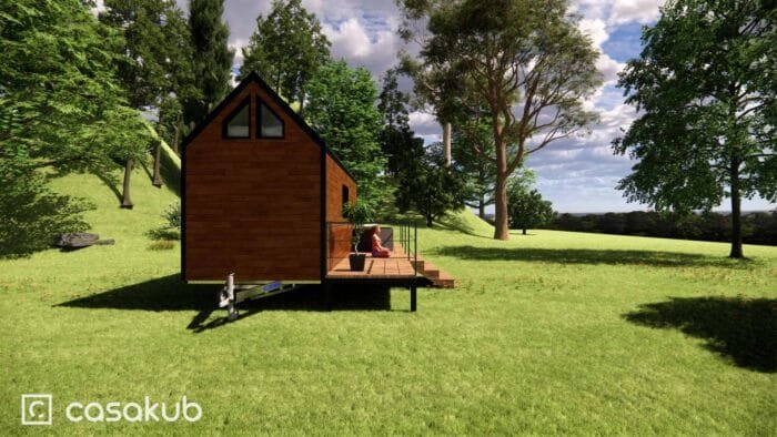 Plan DIY auto-constructeur tiny house, vue de gauche