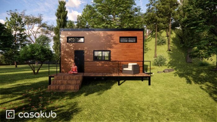 Plan de tiny house avec deux chambres, optimisé pour la vie familiale et la construction par soi-même