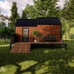 Plan pour construire une tiny house avec mezzanine - vue de face