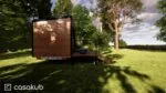 Tiny house écologique de plain-pied, conçue pour un couple sans enfants, offrant un espace de vie compact et respectueux de l'environnement