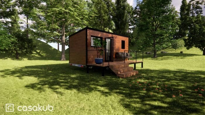 Tiny house de petite surface, plain-pied, idéale pour une vie autonome et indépendante pour un étudiant ou une personne seule