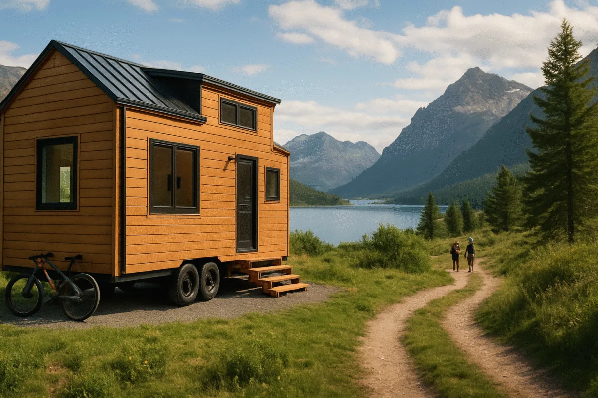 Tiny house idéalement située avec vue panoramique sur la nature, emplacement privilégié pour la location touristique.